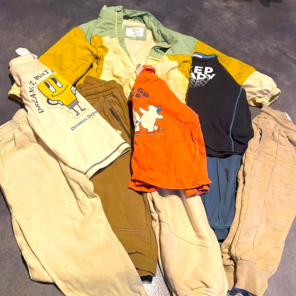 9 Zara Items 2-3yr… 5 Joggers,3 long sleeve tops & 1 windbreaker jacket SOLD ‼️